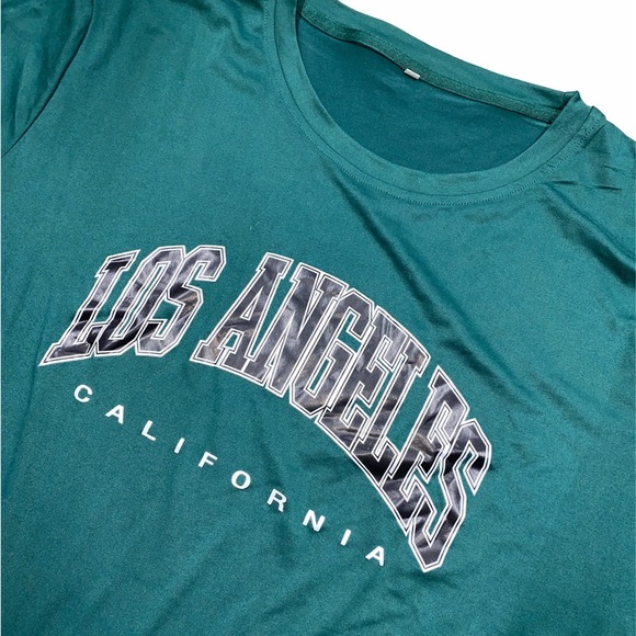 SHEIN Tops - SHEIN green Los Angeles T-shirt size XLarge